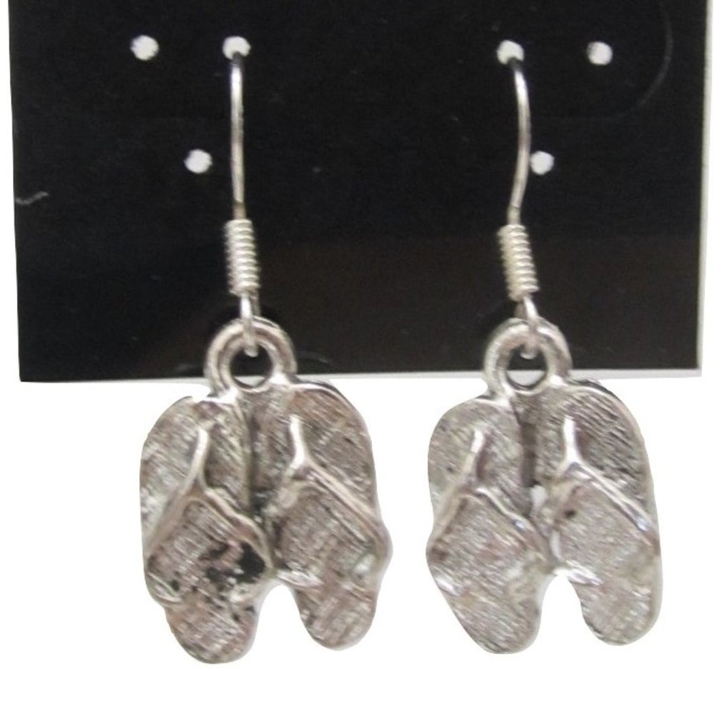 Sterling silver earrings & pewter flip flop charms